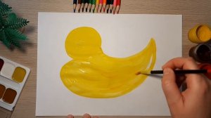 Рисуем красками уточку