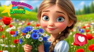 РОМАШКА, МАК, ВАСИЛЁК - ПОЛЕВЫЕ ЦВЕТЫ - ВЕСЁЛЫЙ МУЛЬТИК И ПЕСЕНКИ ДЛЯ ДЕТЕЙ И МАЛЫШЕЙ