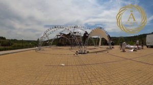 Монтаж арочного шатра «Гексагональ»