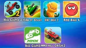 мультик Красный Шарик  Дино Беш 2 Ред Бол MMX Hill Climb Hill Dash2 Хилс оф Стил Хилл видео детям