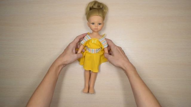 Желтое трикотажное платье для кукол Паола Рейна ростом 32 см смотреть онлайн