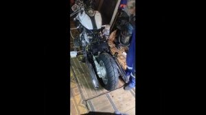 Установка заднего колеса на Yamaha Royal Star Classic XVZ1300