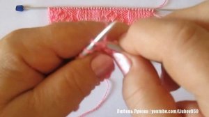 Узор Паучки по диагонали (спицами)