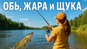 Щука удивила! Рыбалка в жару на Оби, июль