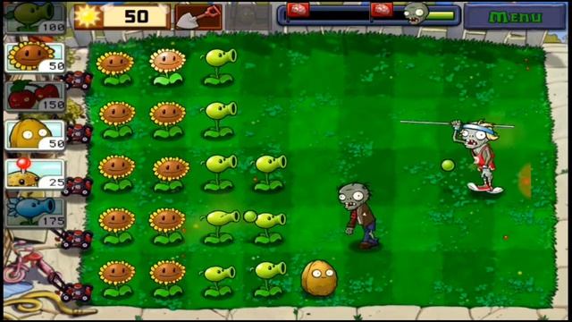 Прохождение игры " Plants vs. Zombies" Часть 1 смотреть онлайн