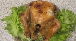 Цыпленок запеченный с чесноком в духовом шкафу. MOV