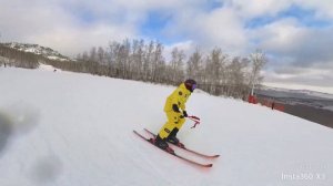 Спуск на горных лыжах 2,5 км на Урале