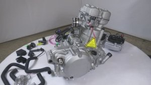 Двигатель ZONGSHEN NC300S (ZS182MN), 4х клапанный, жидкостное охлаждение, кик + электростартер