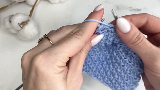 Резинка по диагонали / Узор из лицевых и изнаночных