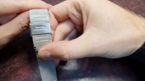 Браслет для часов миланское плетение с фиксатором,тол