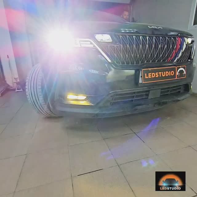 Kia Carnival модернизация современной штатной оптики на оптику от ledstudio смотреть онлайн