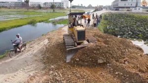 Строительство, начало работ по засыпке