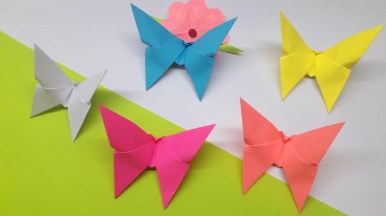 БАБОЧКА из бумаги ОЧЕНЬ ПРОСТО | Оригами бабочка | Как сделать бабочку из бумаги