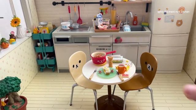 Miniature cooking toys Re-ment mini kitchen set ASMR смотреть онлайн