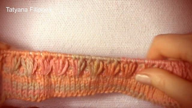 Шапочка спицами. Узор из вытянутых петель (продолжение)