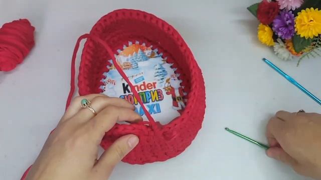 Kinder korzinka to'qish/вяжем корзина Киндер/Crochet basket смотреть онлайн
