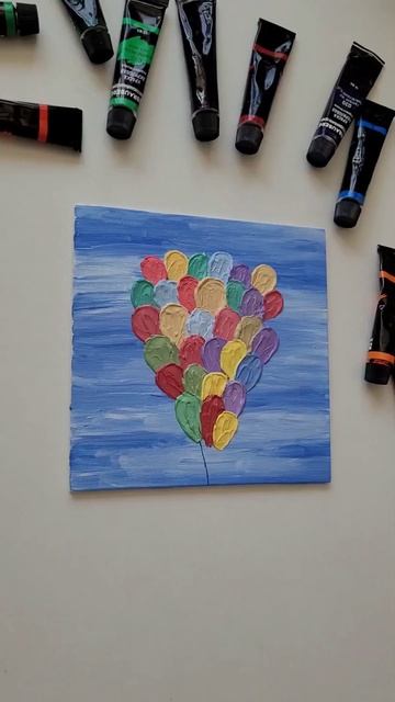 Урок рисования. Как нарисовать воздушные шары🎈Текстурная паста Painting tutorial for beginners.👩🎨 смотреть онлайн
