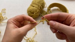 Набор петель для шапки резинкой 2*2. Узелковый набор петель спицами. Сложность 2/5