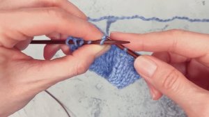 3 лицевые петли вместе с центральной лицевой петлей, способ 2 для классических петел