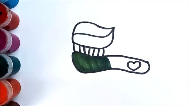 Как нарисовать щетка паста | How to draw a toothbrush | Сурет салу тіс щеткасы смотреть онлайн