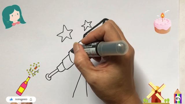 How To Draw a Cute Telescope | Bolalar uchun teleskop rasm chizish | рисунок телеско?