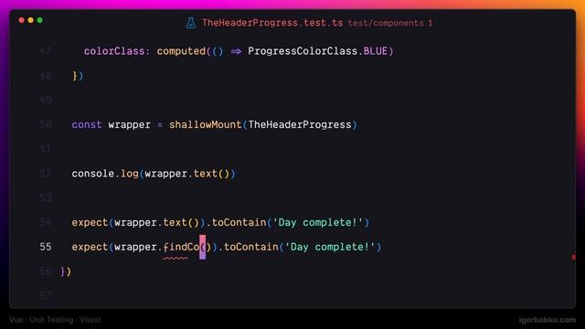 Vue Unit Тестирование #19 - Тест компонента прогресса в шап?