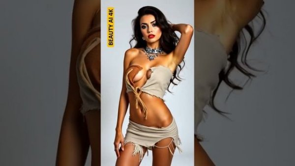 BEAUTY AI 4K. ⭐️Models showcase a collection of ragged sack-style fashion