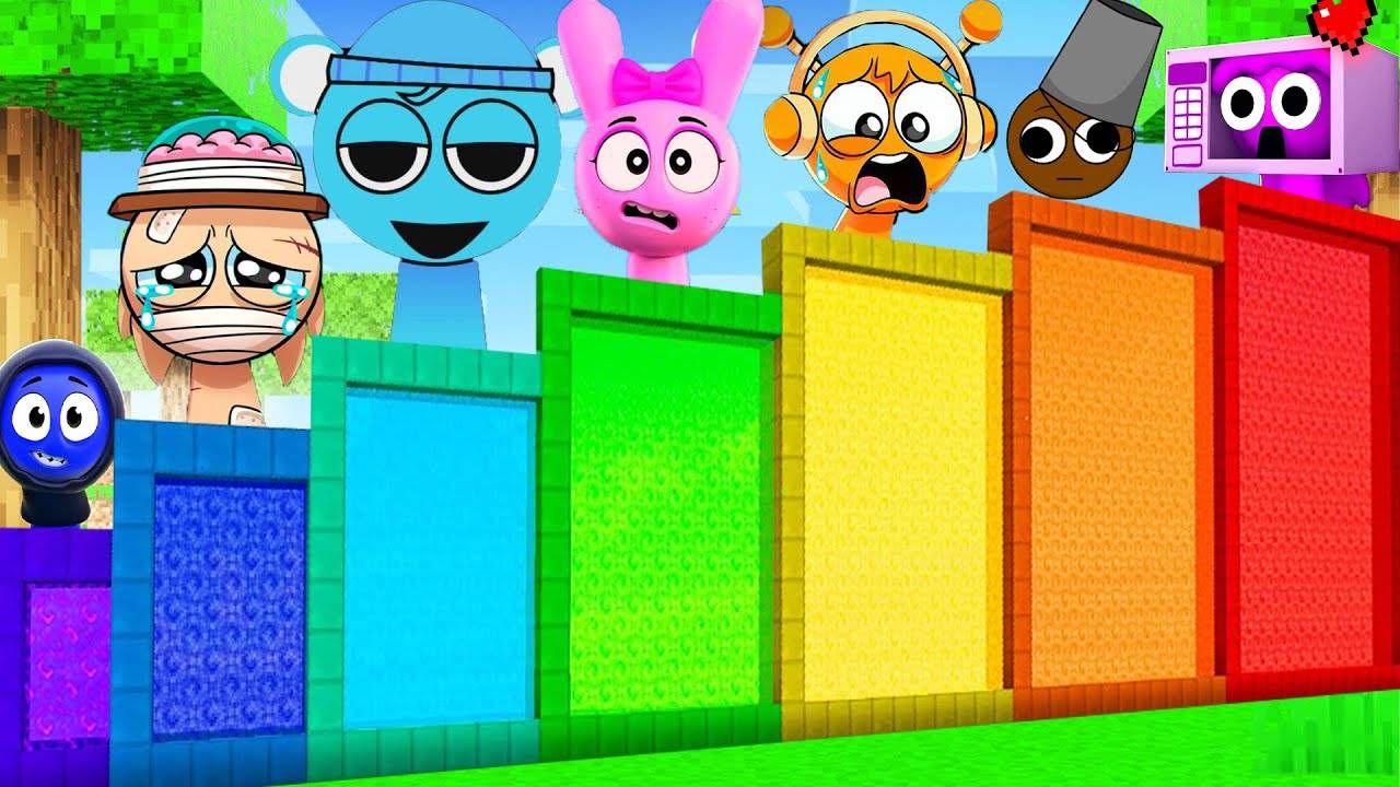 НАШЕЛ ОГРОМНЫЕ РАЗНОЦВЕТНЫЕ ПОРТАЛЫ ВСЕ ВИДЫ СПРУНКОВ В МАЙНКРАФТ смотреть онлайн