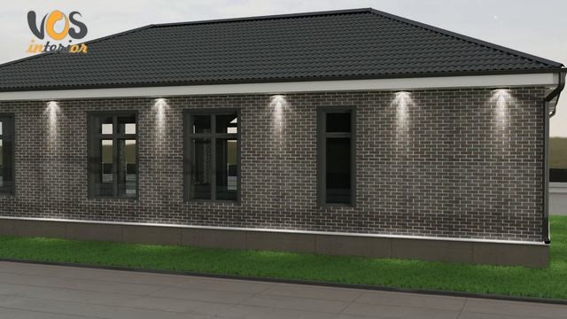 Дизайн проект дома с облицовкой клинкером в 4К