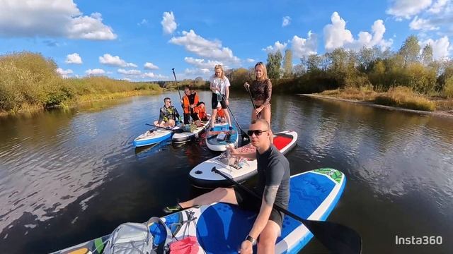 Закрыли сезон на Supboard. Видео снято на Insta 360 X4. Река вели