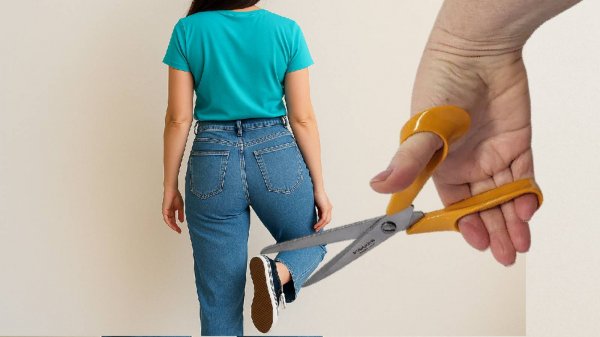 Как укоротить джинсы за 2 минуты с фабричным швом