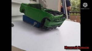 Краш тест ВАЗ 2108 из пластилина