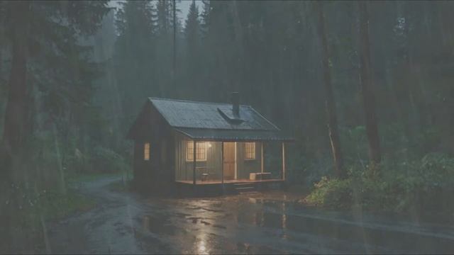Гроза в лесу ⛈️🌲 | Мощный дождь и гром для расслаблен