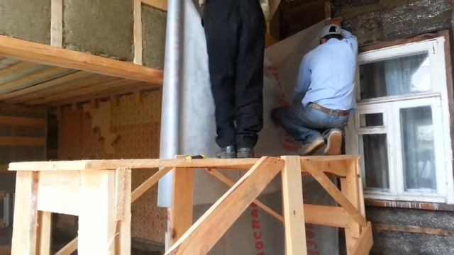 Каркасная пристройка к деревянному дому.День 23.Утепля смотреть онлайн
