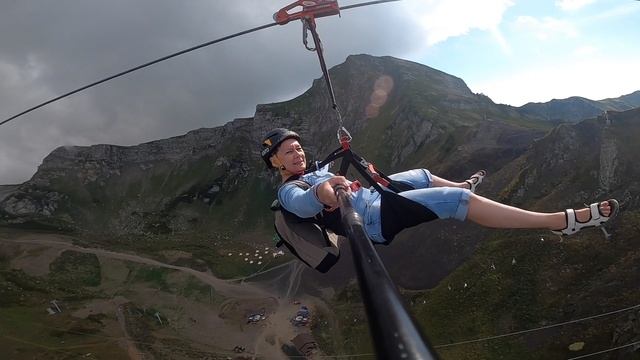 Красная поляна спуск на троллей с вершины Черная Пирамида