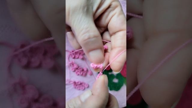 Вязание Ирландского кружева, декоративная веточка смотреть онлайн