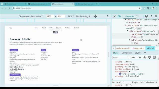 Вёрстка с нуля. Портфолио веб-разработчика для начина? смотреть онлайн