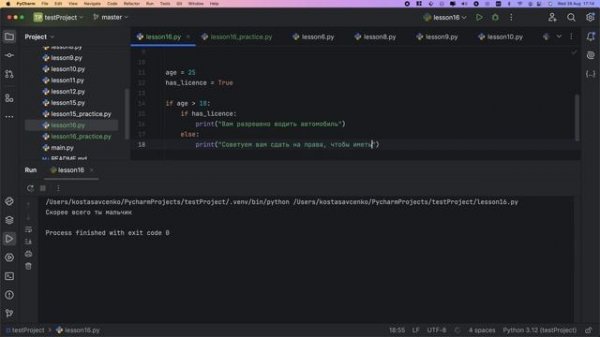 Python с нуля: Условные операторы - if-else