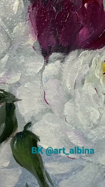 Миниатюра Цветы Пионы Живопись маслом #продажакартин смотреть онлайн