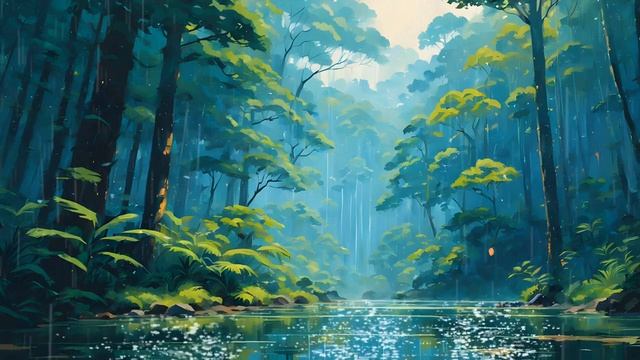 Весенняя дождевая река, Дождевое пианино  🌿🌧️🎧