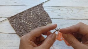 Ажурный узор спицами.Попетельный мк.