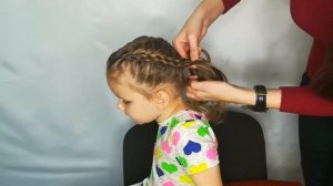 Прическа для девочек Коса из пяти прядей в хвост