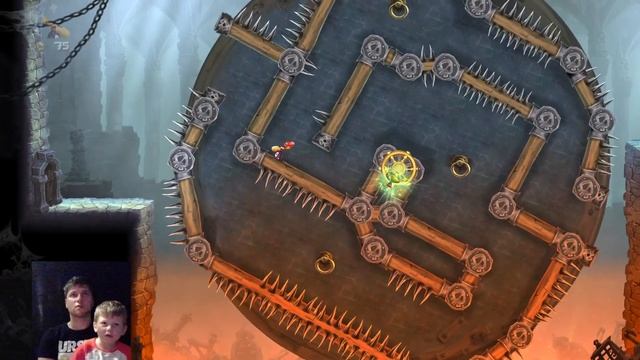 Rayman legends Дракон ,большой глаз с шипами , колючки ,лес с колючими лианами