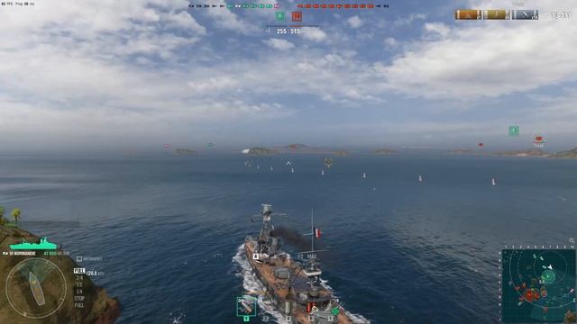 World of Warships Линкор Normandie смотреть онлайн