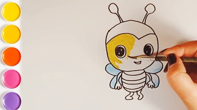 Пчелка Жу-Жу-Жу. Как нарисовать пчелку. Раскраска
