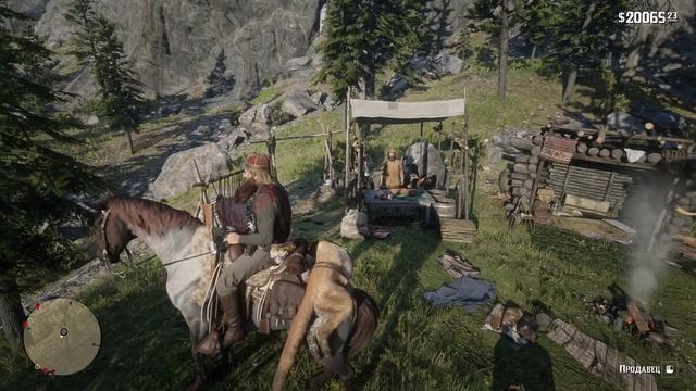 Гризли напал на лагерь охотника | Red Dead Redemption 2
