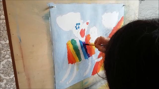 Волшебная коровка. Урок в Арт студии г.Баку. смотреть онлайн