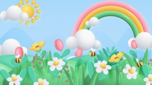 Веселый летний детский фон, детская картинка.