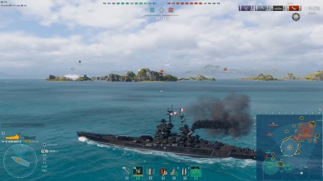 World of Warships - Jean Bart французский прем линкор 9 ур.