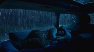 Тяжелый ночной дождь в уютной машине 🚗 Гром и звуки дождя для мгновенного засыпания